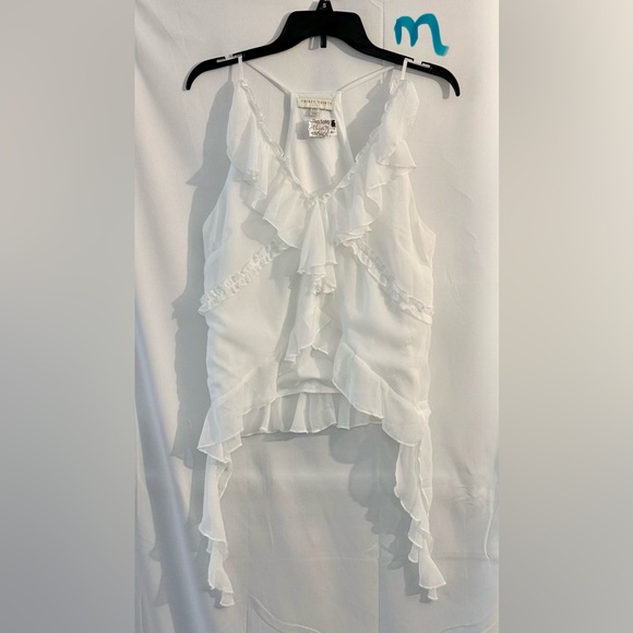 Thirty Thirty Tops - Elegant White Ruffled Women's Blouse